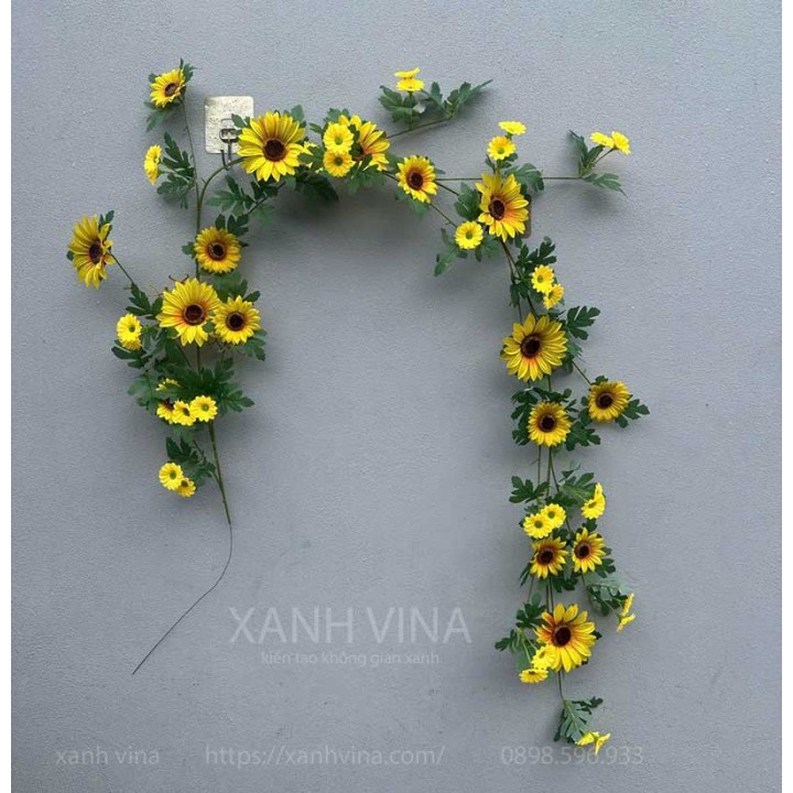 dây leo hoa hướng dương giả trang trí đẹp